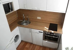 Kitchen design 6 m2 with dishwasher and refrigerator