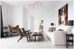 Apartments with white walls in the interior photo