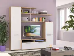 Modern Mini Walls In The Living Room For TV Photo