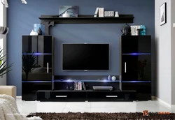 TV fotoşəkili üçün qonaq otağında müasir mini divarlar