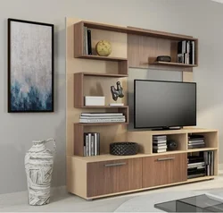 Modern mini walls in the living room for TV photo