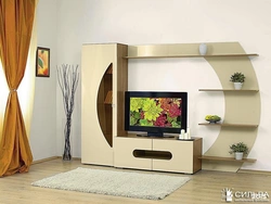 TV fotoşəkili üçün qonaq otağında müasir mini divarlar