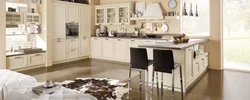 Magnolia-colored kitchens in the interior