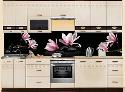 Magnolia-colored kitchens in the interior