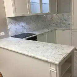 White Marquina Marble In The Kitchen Interior Photo