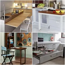 Kitchens with a pull-out table from under the countertop photo