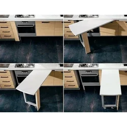 Kitchens with a pull-out table from under the countertop photo