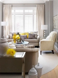 Light gray and beige in the living room interior