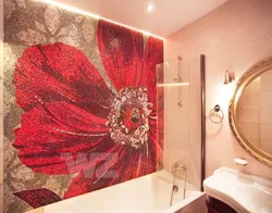 Panel On The Entire Wall In The Bathroom Photo