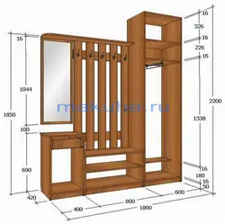 Drawings of furniture for the hallway photo
