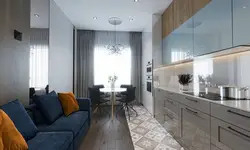 Kitchen 20 sq m design with one window