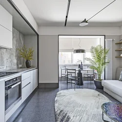 Kitchen 20 sq m design with one window