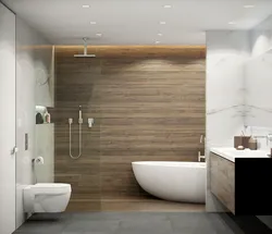 Bathroom with wood floor photo