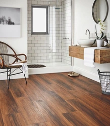 Bathroom with wood floor photo