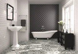 Bathroom design with large tiles photo