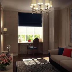 Design of a rectangular room with a balcony living room
