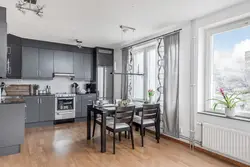 Шторы для кухни в серых тонах фото