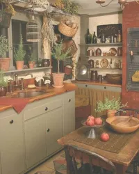 Тарҳи ошхона хонаи кишвар дар сабки rustic