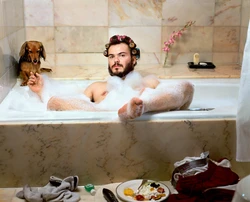 Photo of a man in a bath