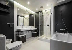 Kitchen bath design photo in apartment