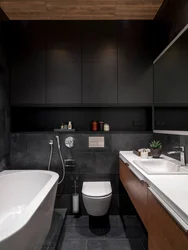 Dark style bathroom photo