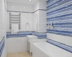Blue and white tiles in the bathroom photo