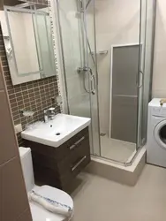 Bathroom in Khrushchev with shower corner photo