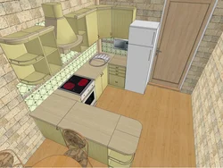 Arrange furniture in a small kitchen photo