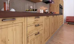 Solid wood kitchen in the interior