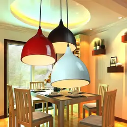 Pendant Lamps In The Kitchen Above The Table Photo In The Interior