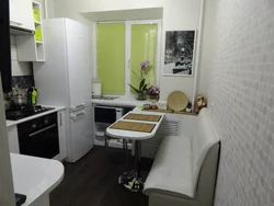 Kitchen Project In Khrushchev With A Refrigerator Photo