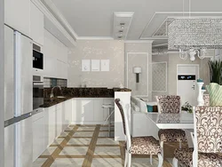 Тарҳрезии ҳуҷраи зиндагӣ ошхона art deco