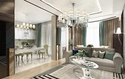Тарҳрезии ҳуҷраи зиндагӣ ошхона art deco