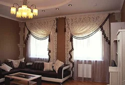 Тюль На Два Окна В Гостиной Фото