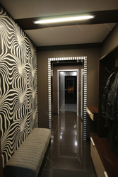 Dark wallpaper in the hallway photo design