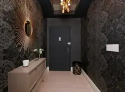 Dark wallpaper in the hallway photo design