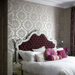 Bedroom design with photo wallpaper pasted