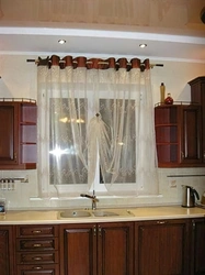 Curtains for the kitchen with rings photo