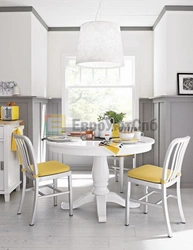 Kitchen interior with white table