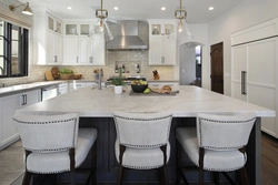 Kitchen interior with white table