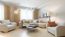 Apartment interior living room light sofa