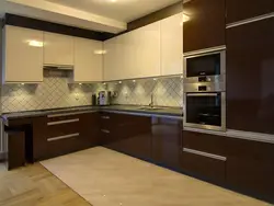 Дизайн Двухцветных Угловых Кухонь