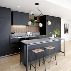Black and white kitchen wallpaper color photo