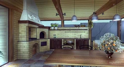 Summer kitchen with sauna with photo
