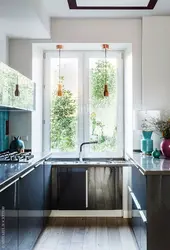 Photo of a small kitchen by the window