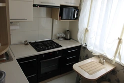 Khrushchev Kitchen Photo 6 Meters With Refrigerator