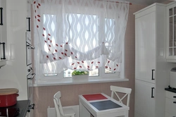 Curtains for the kitchen in a modern style two-tone photo windows