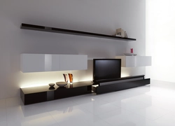 Hanging shelves in the living room photo on the wall