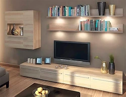 Hanging Shelves In The Living Room Photo On The Wall