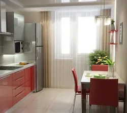 Kitchen design with balcony door